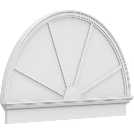 Ekena Millwork Half Round 4 Spoke Architectural Grade PVC Combination Pediment, 50"W x 31-3/4"H x 2-3/4"P PEDPC050X320HRO04